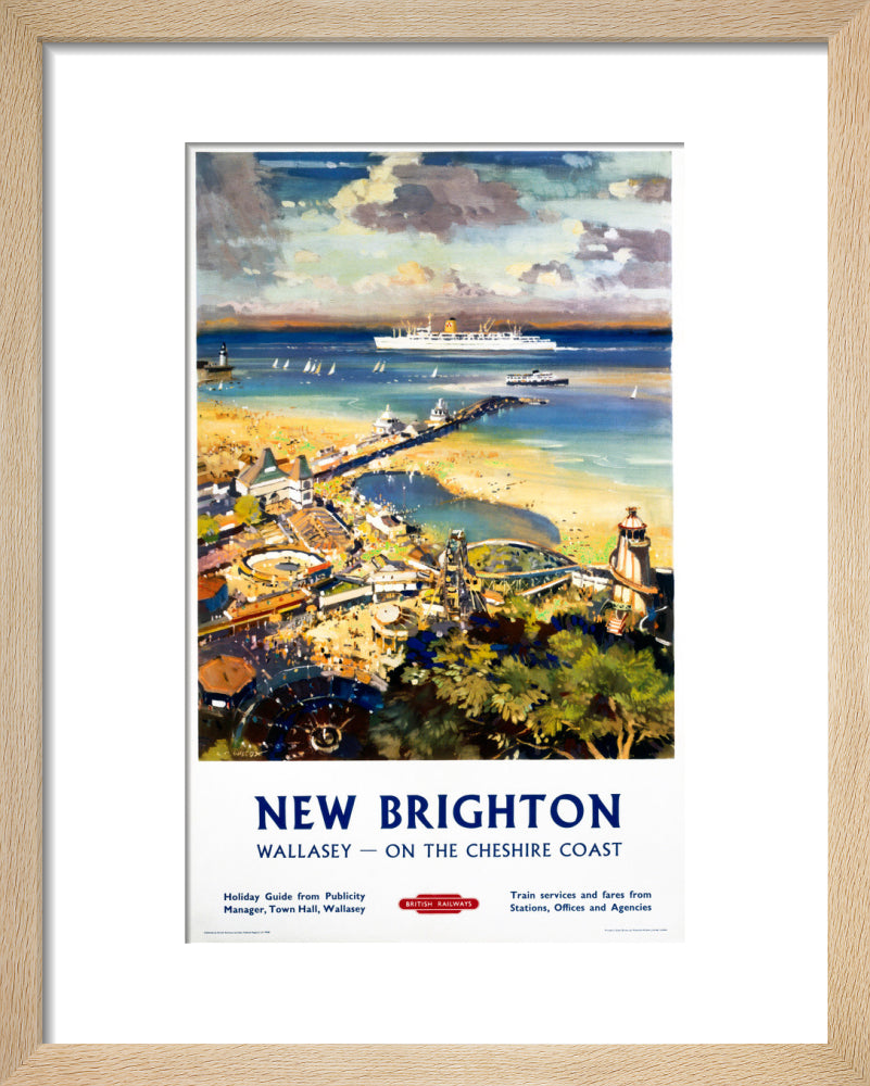 'New Brighton', BR (LMR) poster, c 1950s. art print extra small natural Art Print - Science Museum Shop