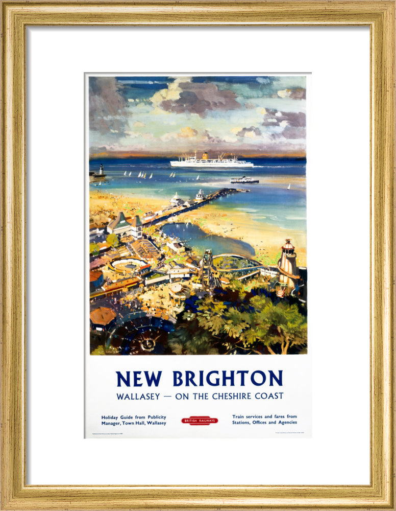 'New Brighton', BR (LMR) poster, c 1950s. art print small gold Art Print - Science Museum Shop