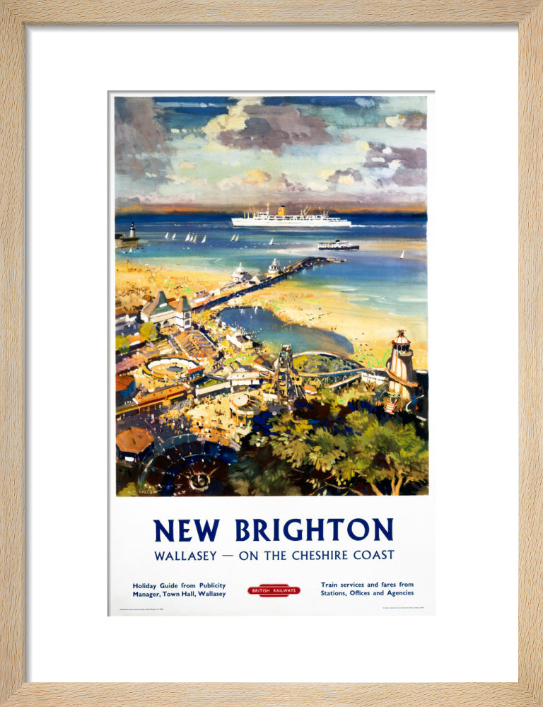 'New Brighton', BR (LMR) poster, c 1950s. art print small natural Art Print - Science Museum Shop