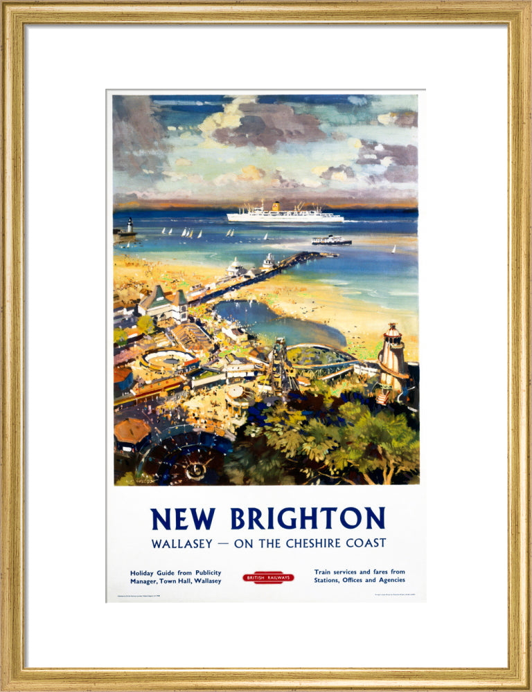 'New Brighton', BR (LMR) poster, c 1950s. art print medium gold Art Print - Science Museum Shop