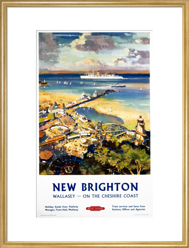 'New Brighton', BR (LMR) poster, c 1950s. art print large gold Art Print - Science Museum Shop