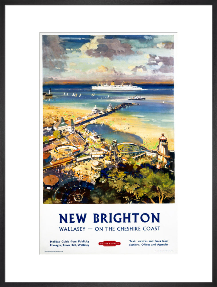 'New Brighton', BR (LMR) poster, c 1950s. art print extra large black Art Print - Science Museum Shop
