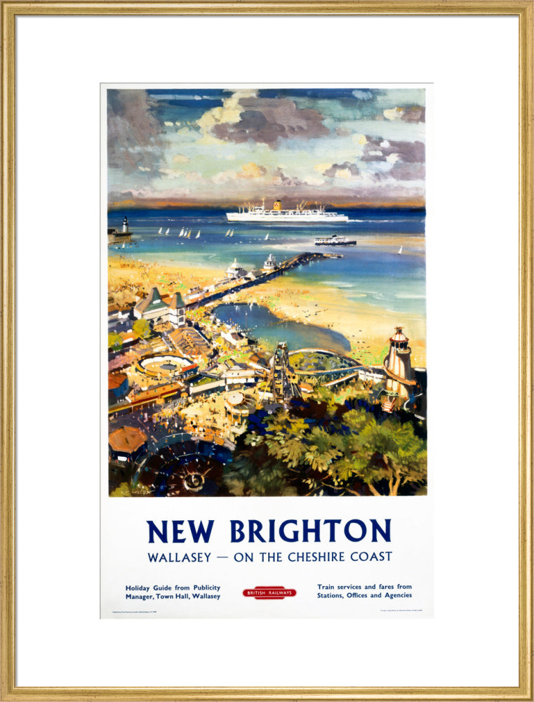 'New Brighton', BR (LMR) poster, c 1950s. art print extra large gold Art Print - Science Museum Shop