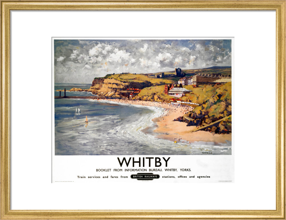 'Whitby', BR poster, 1948-1965. art print medium gold Art Print - Science Museum Shop