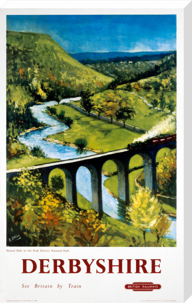 'Derbyshire', BR (LMR) poster, 1948-1965. stretched canvas extra large none Art Print - Science Museum Shop