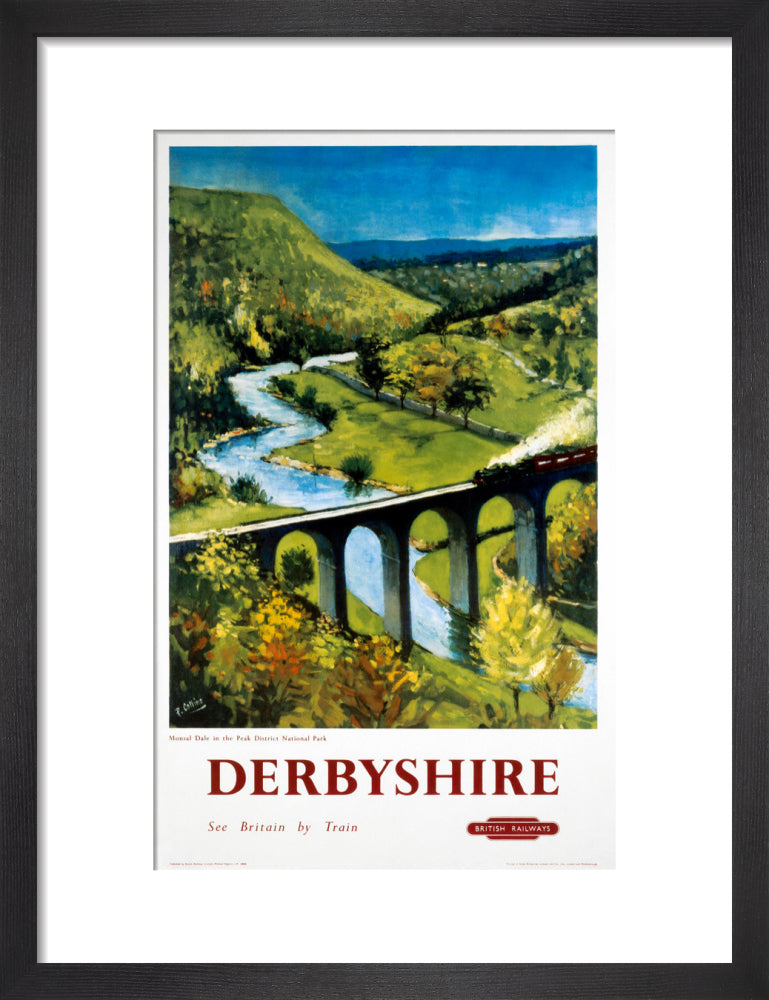 'Derbyshire', BR (LMR) poster, 1948-1965. art print small black Art Print - Science Museum Shop