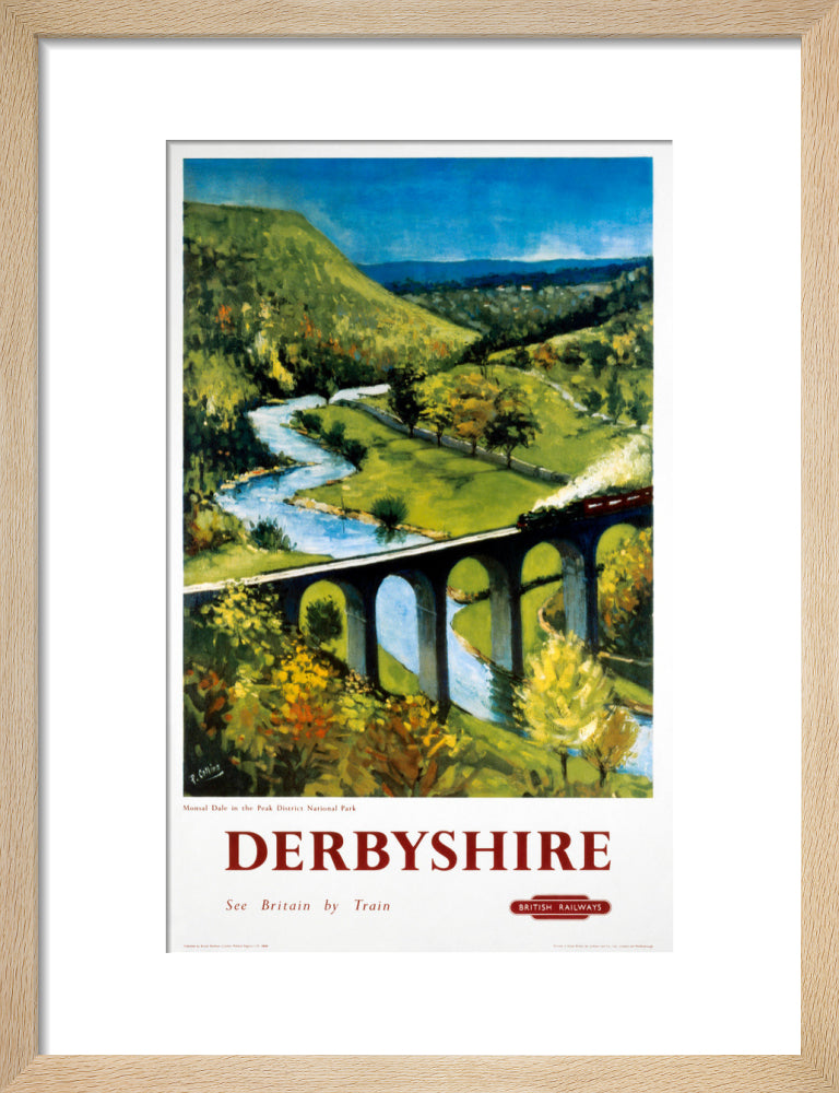 'Derbyshire', BR (LMR) poster, 1948-1965. art print small natural Art Print - Science Museum Shop