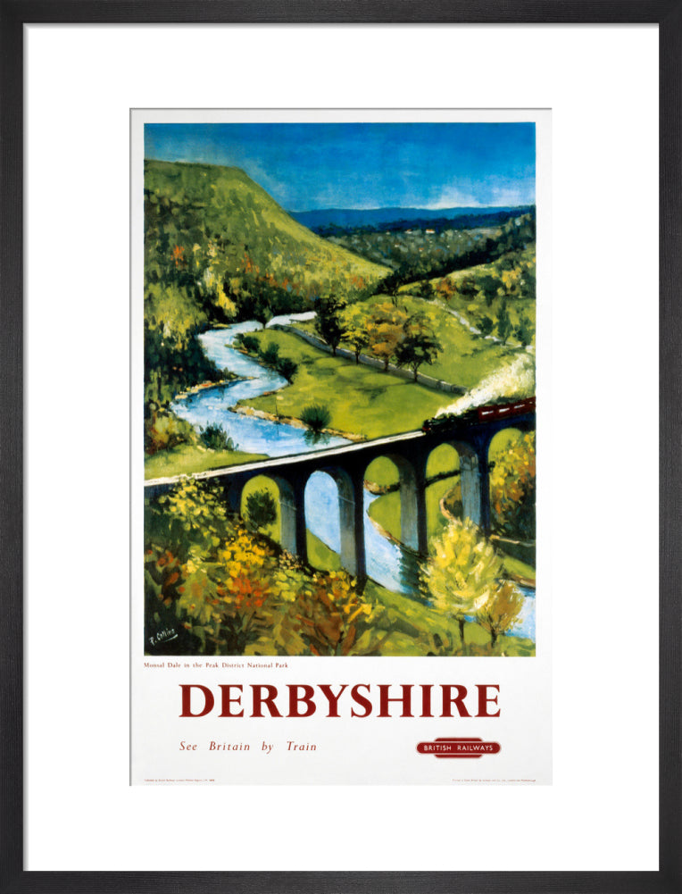 'Derbyshire', BR (LMR) poster, 1948-1965. art print medium black Art Print - Science Museum Shop