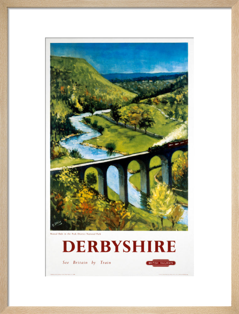 'Derbyshire', BR (LMR) poster, 1948-1965. art print medium natural Art Print - Science Museum Shop