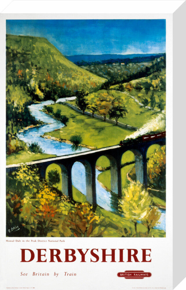 'Derbyshire', BR (LMR) poster, 1948-1965. stretched canvas medium none Art Print - Science Museum Shop