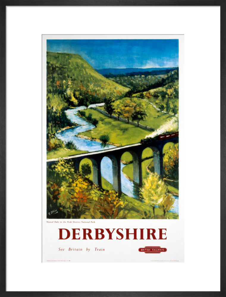 'Derbyshire', BR (LMR) poster, 1948-1965. art print large black Art Print - Science Museum Shop