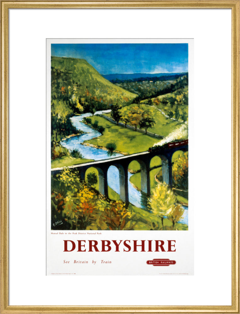 'Derbyshire', BR (LMR) poster, 1948-1965. art print large gold Art Print - Science Museum Shop