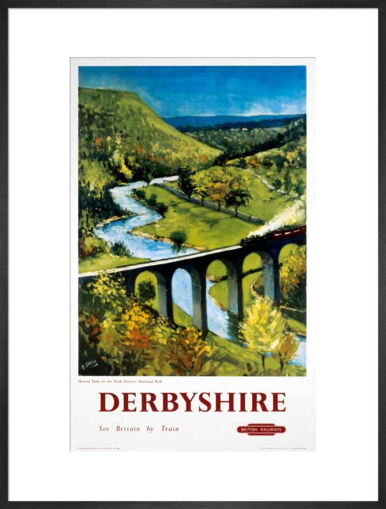 'Derbyshire', BR (LMR) poster, 1948-1965. art print extra large black Art Print - Science Museum Shop