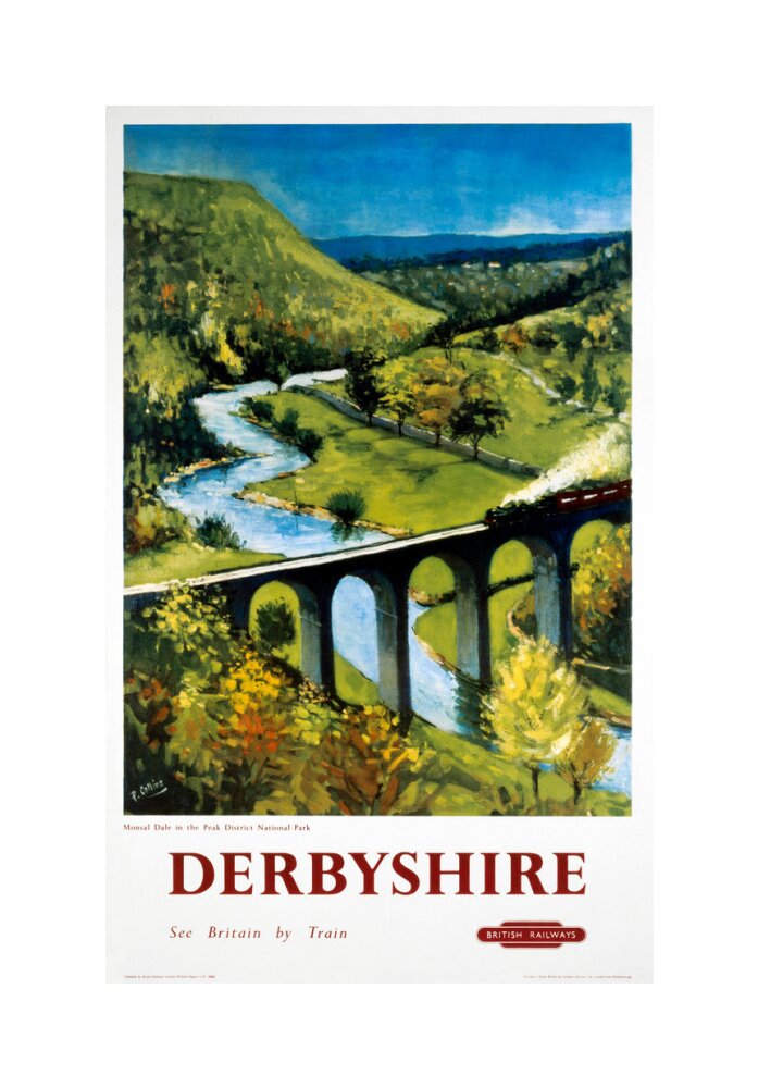 'Derbyshire', BR (LMR) poster, 1948-1965. unstretched canvas medium none Art Print - Science Museum Shop