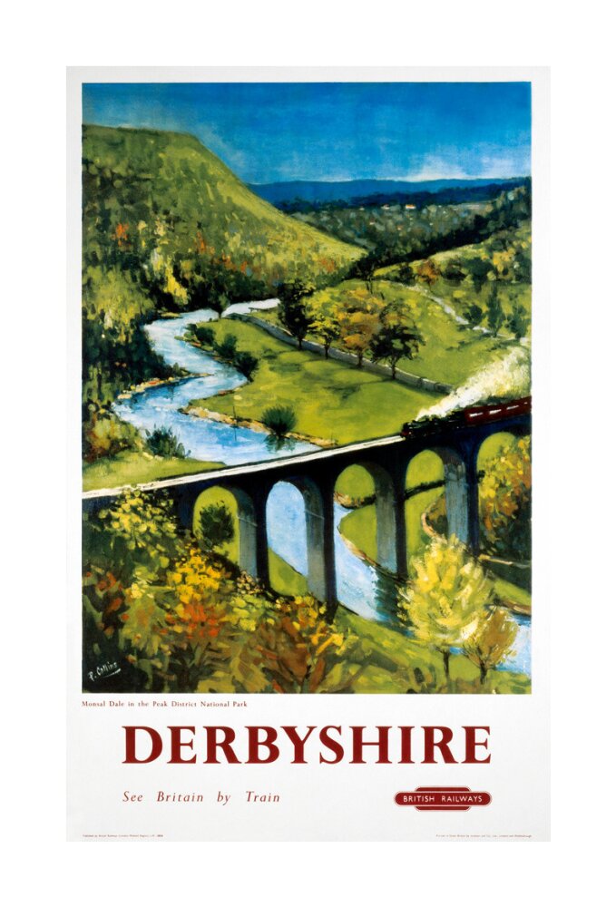'Derbyshire', BR (LMR) poster, 1948-1965. unstretched canvas large none Art Print - Science Museum Shop