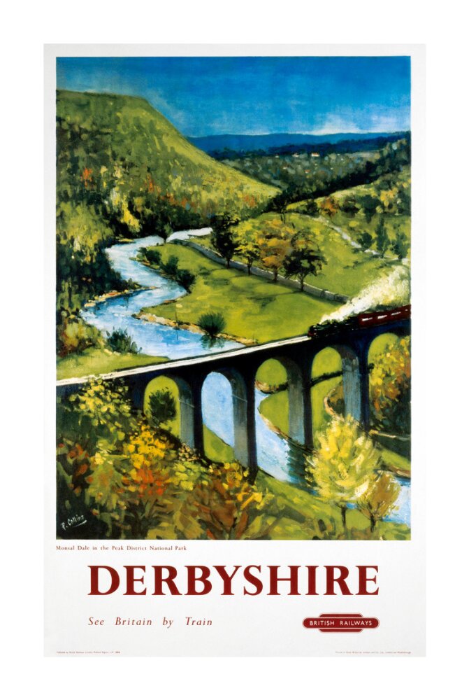 'Derbyshire', BR (LMR) poster, 1948-1965. unstretched canvas extra large none Art Print - Science Museum Shop