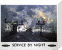 'Service by Night', BR poster, 1955. stretched canvas small none Art Print - Science Museum Shop