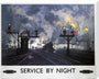 'Service by Night', BR poster, 1955. stretched canvas extra large none Art Print - Science Museum Shop
