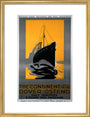 'The Continent via Dover - Ostend', Belgian State Railways poster, c 1920s. art print medium gold Art Print - Science Museum Shop