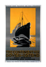'The Continent via Dover - Ostend', Belgian State Railways poster, c 1920s. unstretched canvas large none Art Print - Science Museum Shop