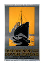 'The Continent via Dover - Ostend', Belgian State Railways poster, c 1920s. unstretched canvas extra large none Art Print - Science Museum Shop