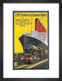 'LMS Expres and Cunard Liner', LMS poster, 1923-1947. art print small black Art Print - Science Museum Shop
