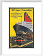 'LMS Expres and Cunard Liner', LMS poster, 1923-1947. art print small white Art Print - Science Museum Shop