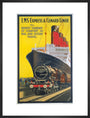 'LMS Expres and Cunard Liner', LMS poster, 1923-1947. art print large black Art Print - Science Museum Shop