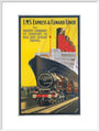'LMS Expres and Cunard Liner', LMS poster, 1923-1947. art print extra large white Art Print - Science Museum Shop