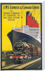 'LMS Expres and Cunard Liner', LMS poster, 1923-1947. stretched canvas large none Art Print - Science Museum Shop