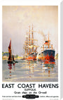 'East Coast Havens', BR (ER) poster, c 1950s. stretched canvas extra large none Art Print - Science Museum Shop