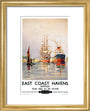 'East Coast Havens', BR (ER) poster, c 1950s. art print extra small gold Art Print - Science Museum Shop