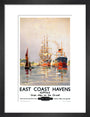 'East Coast Havens', BR (ER) poster, c 1950s. art print small black Art Print - Science Museum Shop