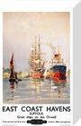 'East Coast Havens', BR (ER) poster, c 1950s. stretched canvas small none Art Print - Science Museum Shop