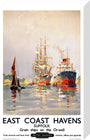 'East Coast Havens', BR (ER) poster, c 1950s. stretched canvas medium none Art Print - Science Museum Shop
