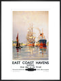 'East Coast Havens', BR (ER) poster, c 1950s. art print extra large black Art Print - Science Museum Shop