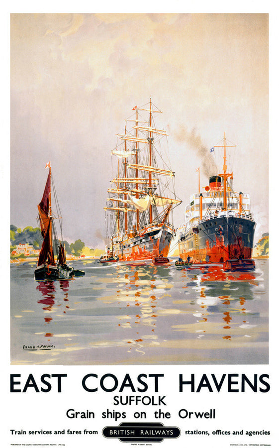 'East Coast Havens', BR (ER) poster, c 1950s. Art Print - Science Museum Shop