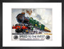 'Speed to the West', GWR poster, 1939. art print small black Art Print - Science Museum Shop