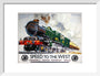 'Speed to the West', GWR poster, 1939. art print small white Art Print - Science Museum Shop
