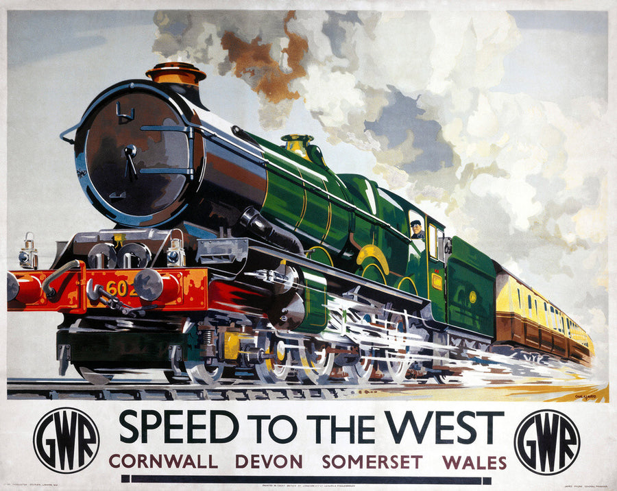 'Speed to the West', GWR poster, 1939. Art Print - Science Museum Shop