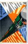 'South for Winter Sunshine', SR poster, 1929. stretched canvas large none Art Print - Science Museum Shop