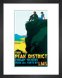 'The Peak District', LMS poster, c 1935. art print extra small black Art Print - Science Museum Shop