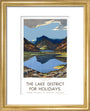 'The Lake District for Holidays', LMS poster, 1923-1939. art print extra small gold Art Print - Science Museum Shop