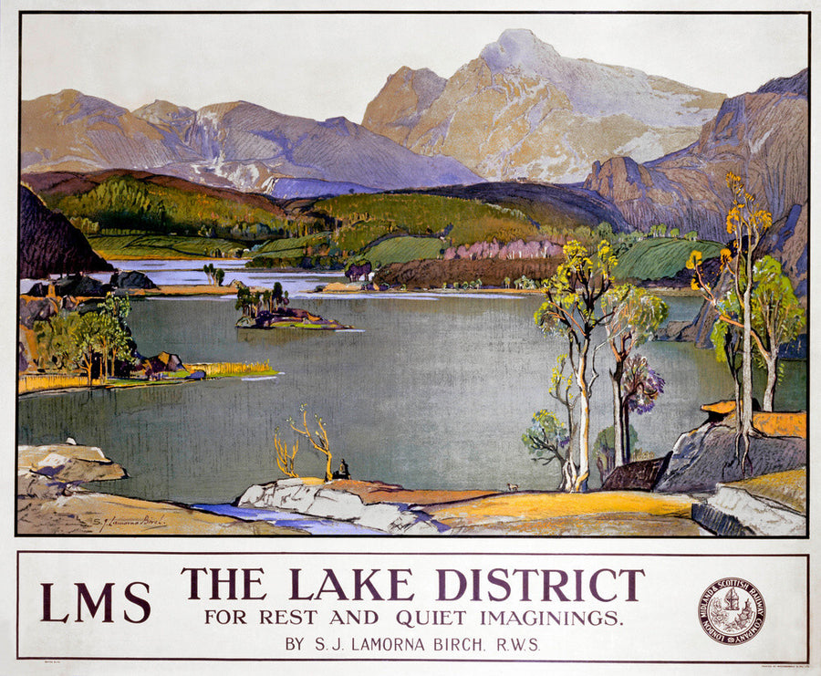 'The Lake District - for rest and quiet imaginings'. LMS poster, 1923-1947. Art Print - Science Museum Shop