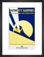 'Intercity Sleepers - Now Available with Saver Fares', BR(CAS) poster, 1986. art print small black Art Print - Science Museum Shop
