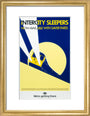 'Intercity Sleepers - Now Available with Saver Fares', BR(CAS) poster, 1986. art print small gold Art Print - Science Museum Shop