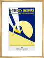 'Intercity Sleepers - Now Available with Saver Fares', BR(CAS) poster, 1986. art print medium gold Art Print - Science Museum Shop