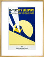 'Intercity Sleepers - Now Available with Saver Fares', BR(CAS) poster, 1986. art print large gold Art Print - Science Museum Shop