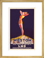 'Weston-super-Mare', LMS poster, c 1930s. art print medium gold Art Print - Science Museum Shop
