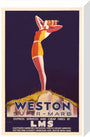 'Weston-super-Mare', LMS poster, c 1930s. stretched canvas medium none Art Print - Science Museum Shop